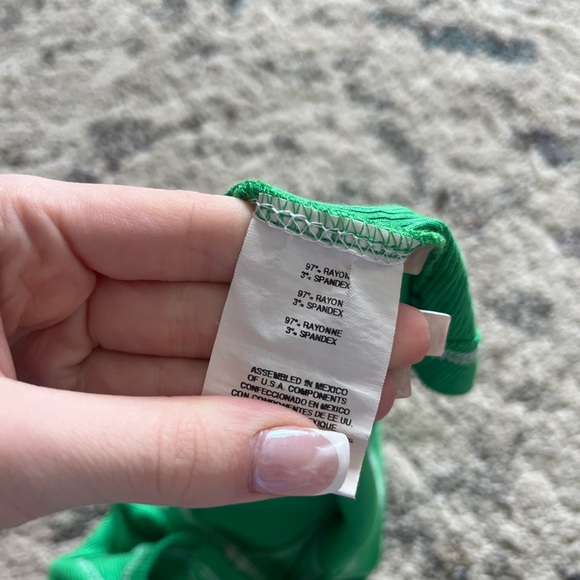 Y2K Bebe Rhinestone Green Ribbed Tank - Picture 4 of 5